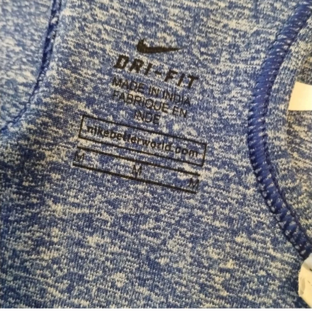 NIke Pro Womens M Dri-Fit Sports Bra Pony Blue Spacedye Padded Workout Gym Run - Picture 4 of 5